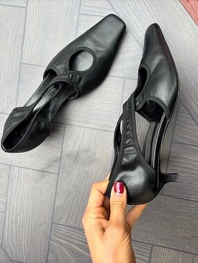 BY FAR Virgo Cutout Mules Black Heels